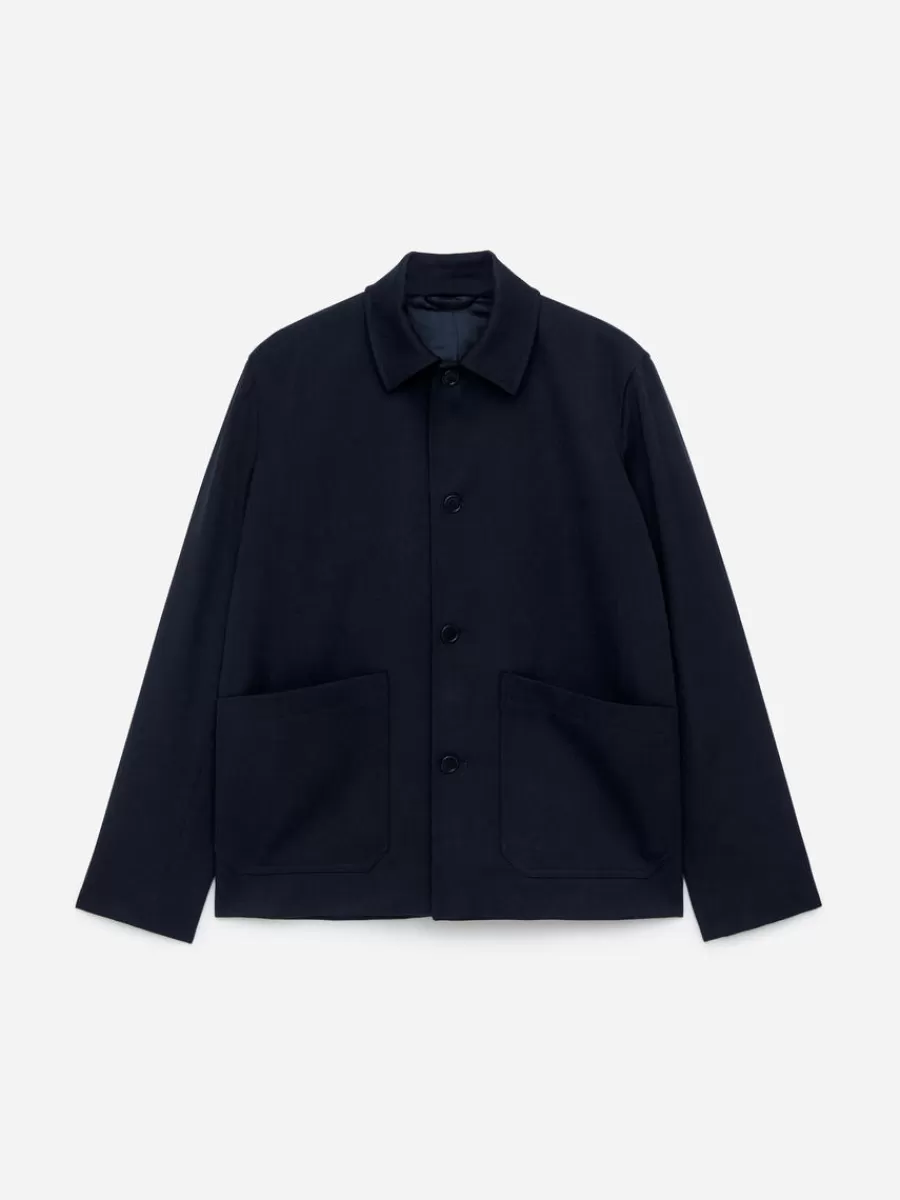 Costumes-ARKET Veste en laine et coton Bleu foncé