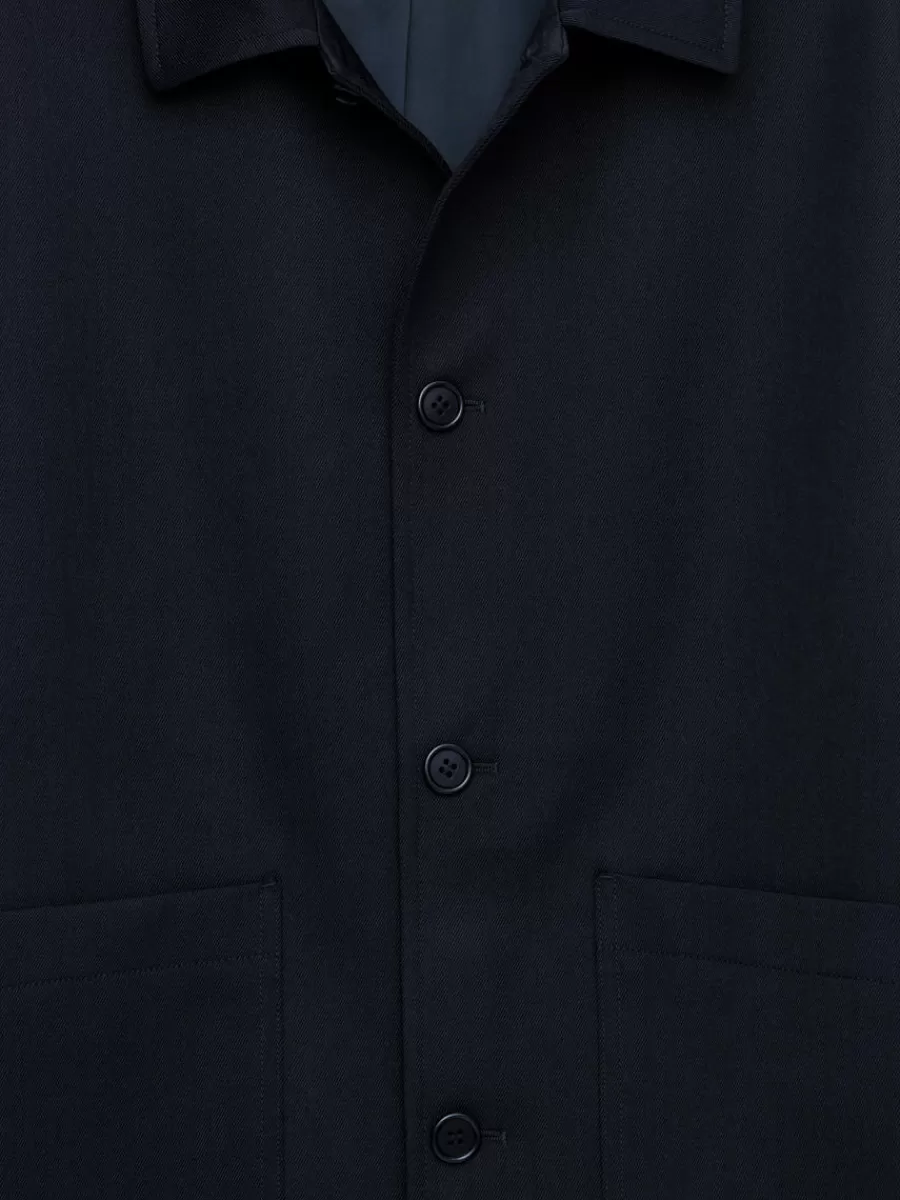 Costumes-ARKET Veste en laine et coton Bleu foncé