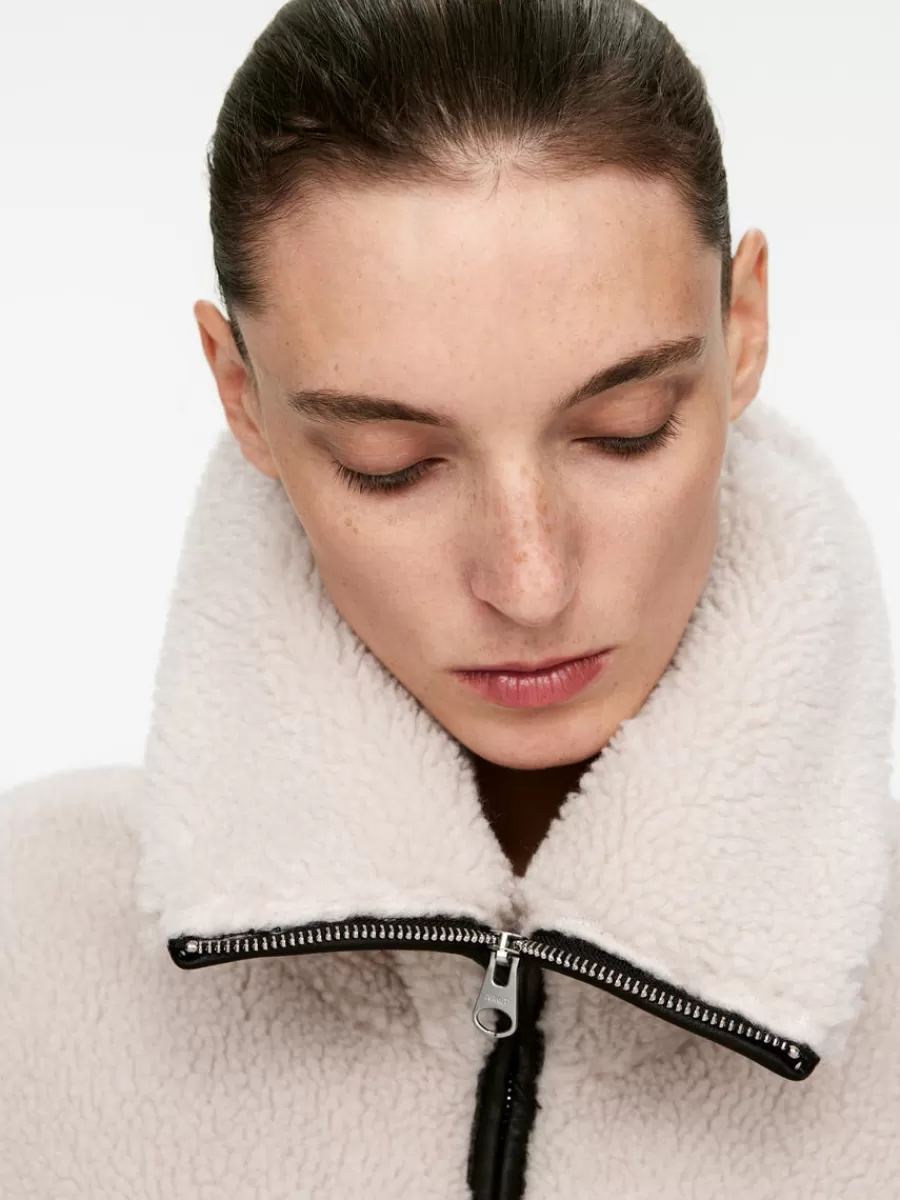 Vêtements De Sport | Manteaux Et Vestes-ARKET Veste en velours avec détails en cuir Beige clair/noir