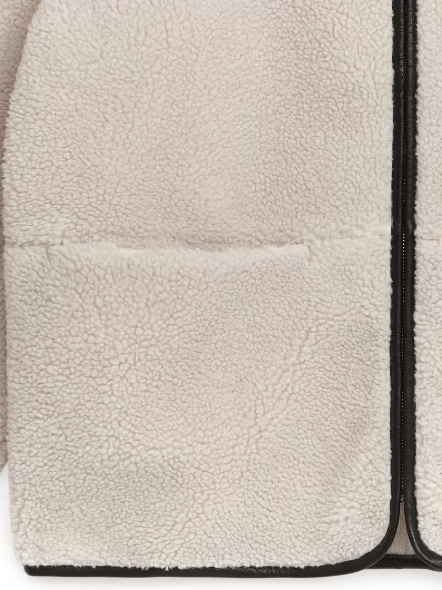 Vêtements De Sport | Manteaux Et Vestes-ARKET Veste en velours avec détails en cuir Beige clair/noir