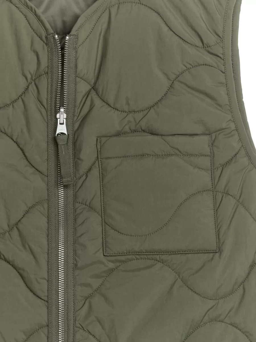 Manteaux Et Vestes-ARKET Veste matelassée sans manches 2-en-1 Vert