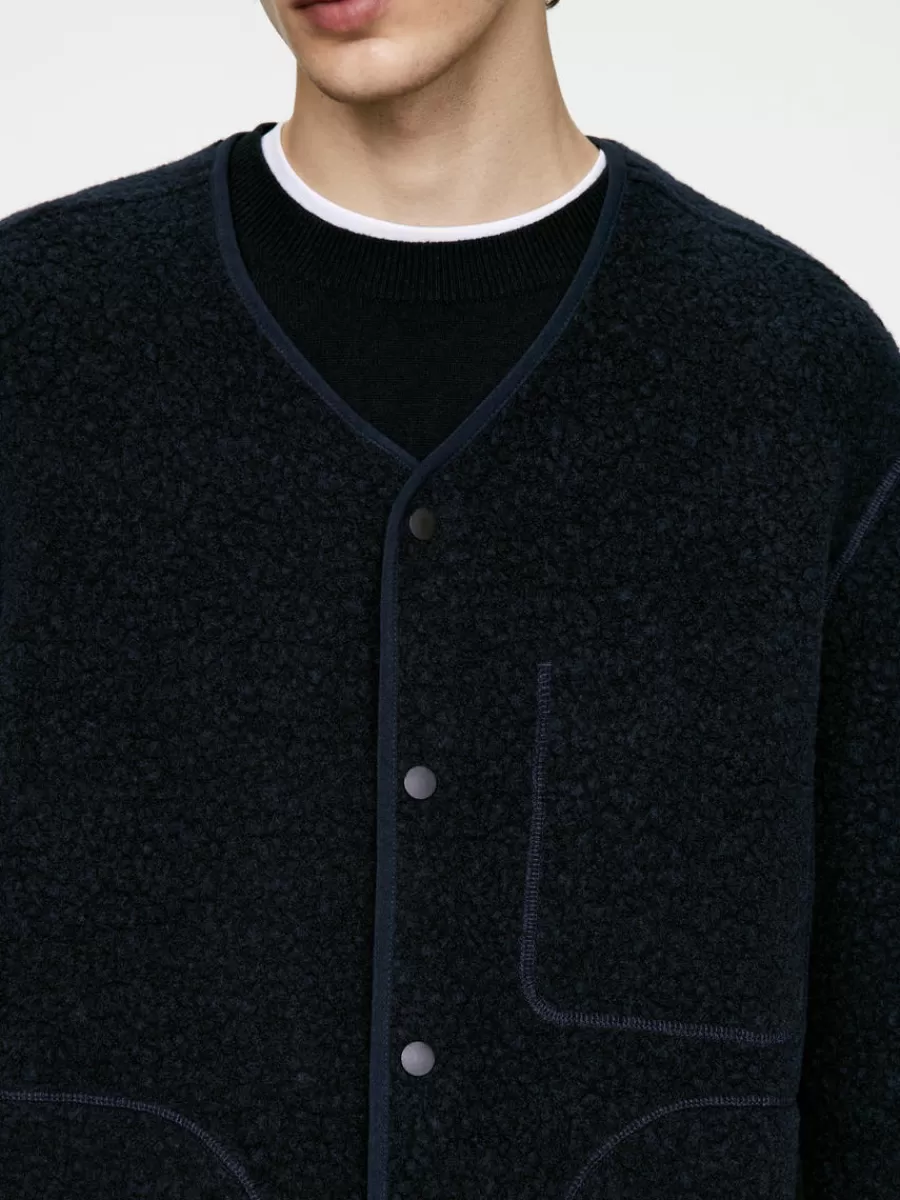 Vêtements De Sport | Manteaux Et Vestes-ARKET Veste molletonnée en laine Bleu foncé